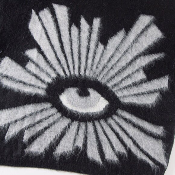 House of Errors Black Knitted Sweater With Mysterious Eye Pattern - Picture 4 of 7